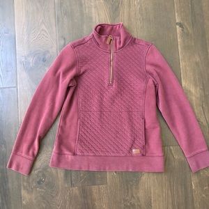 LL Bean Quilted 1/4 Zip Pullover, Burgundy, Small